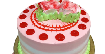 Pink White Strawberry Flavour Cake