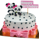 Cute Panda Birthday Fondant Cake Half Kg.