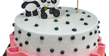Cute Panda Birthday Fondant Cake Half Kg.