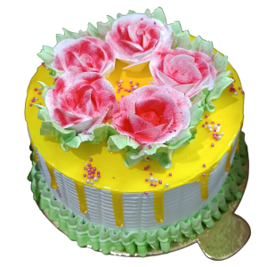Pineapple Strawberry Flower Cake
