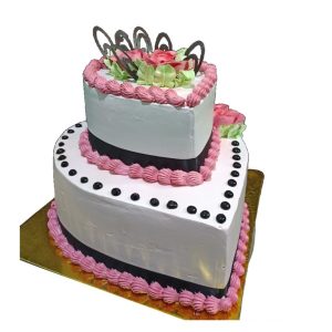 Wedding Anniversary Heart Shape Cake