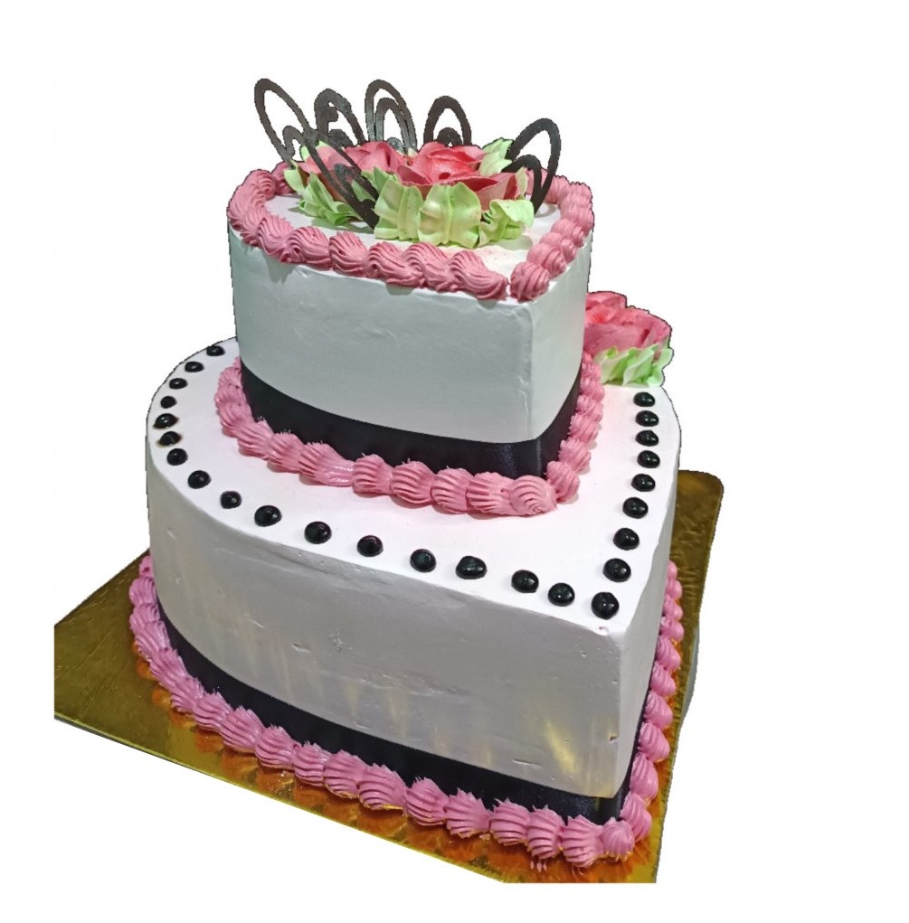 Wedding Anniversary Heart Shape Cake