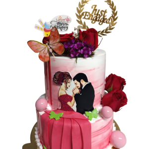 Engagement Couple Cake In Lucknow 1.5 Kg.