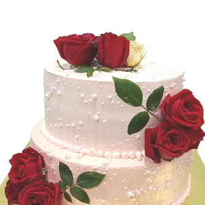 Elegant Engagement Cake with Custom Design and Fresh Cream