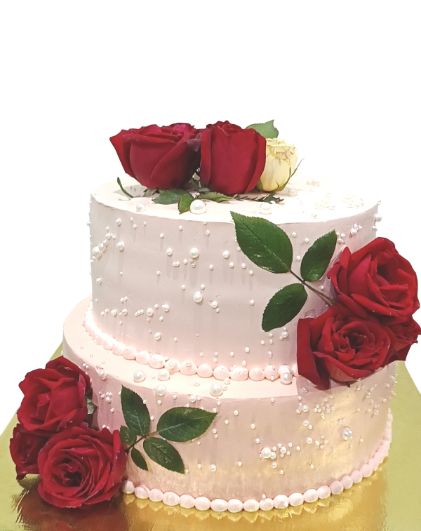 Elegant Engagement Cake with Custom Design and Fresh Cream