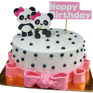 Cute Panda Birthday Fondant Cake Half Kg.